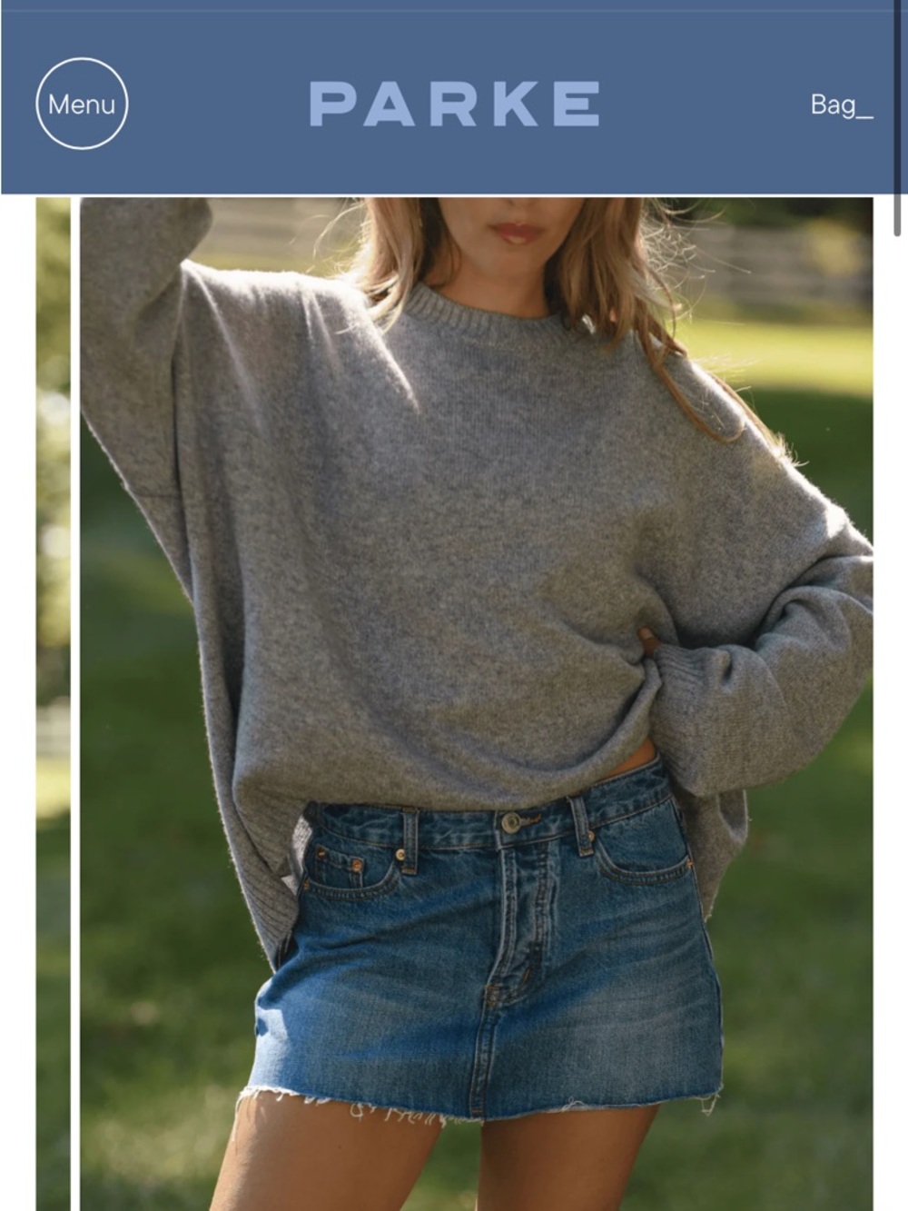 Denim Mini Skirt in Blue - Parke